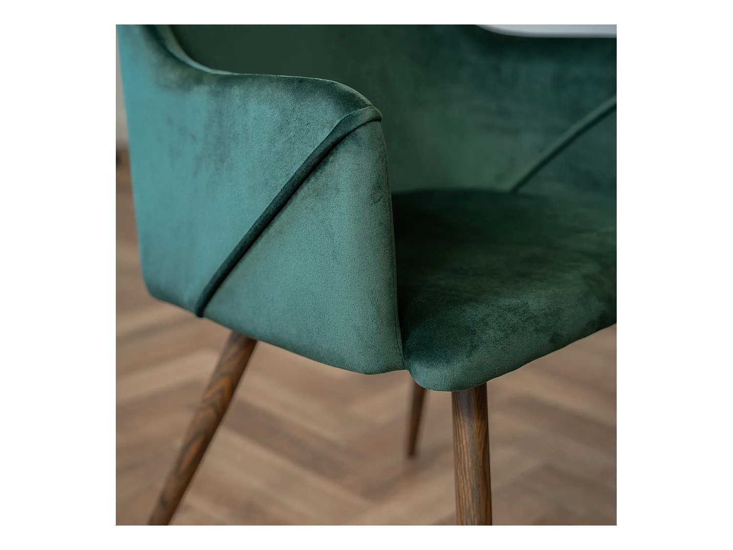 Set de 2 sillas con reposabrazos de terciopelo verde oscuro - Daisy