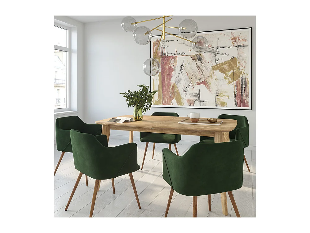 Set de 2 sillas con reposabrazos de terciopelo verde oscuro - Daisy