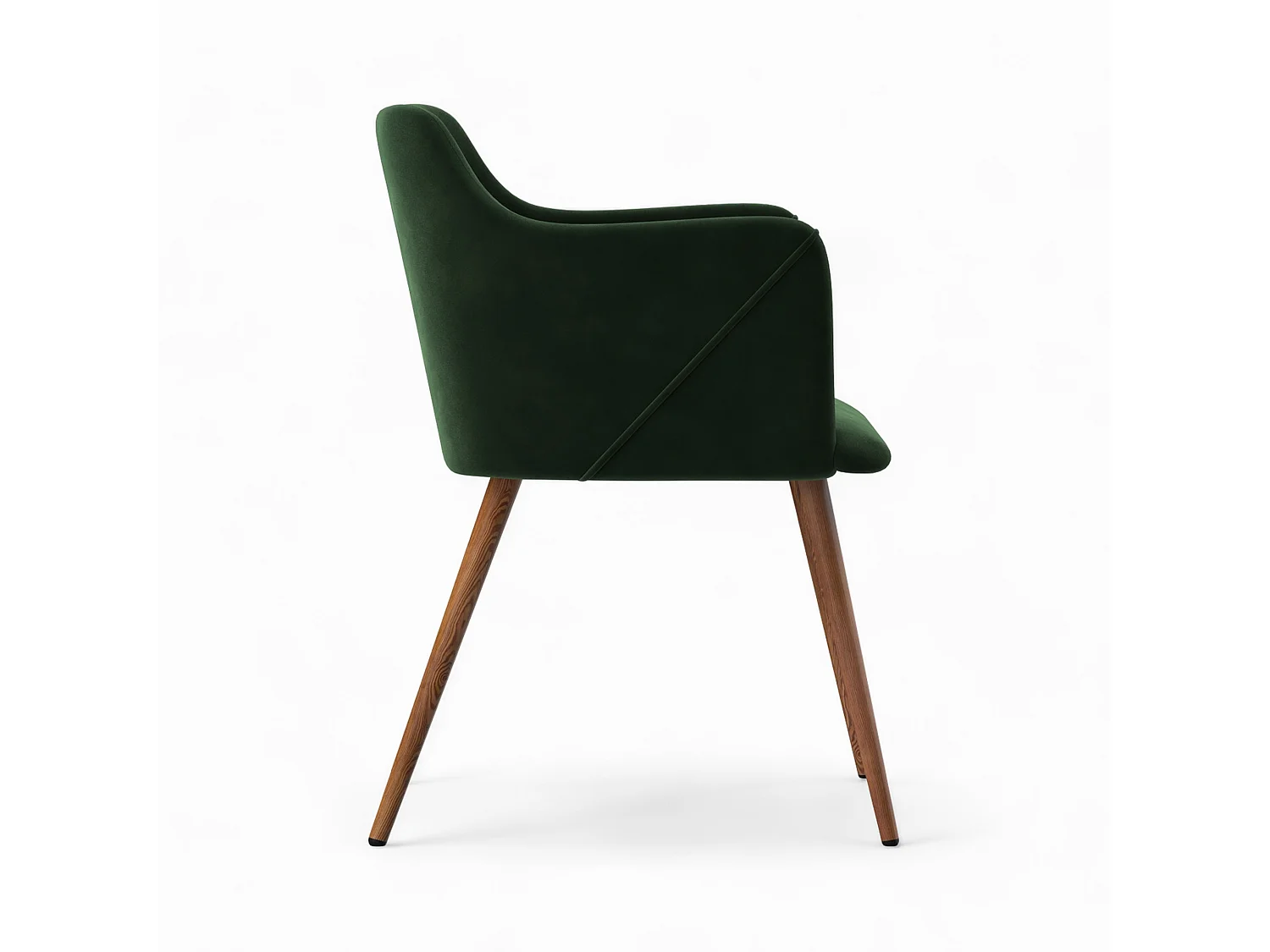 Set de 2 sillas con reposabrazos de terciopelo verde oscuro - Daisy