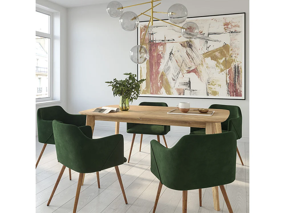 Set de 2 sillas con reposabrazos de terciopelo verde oscuro - Daisy