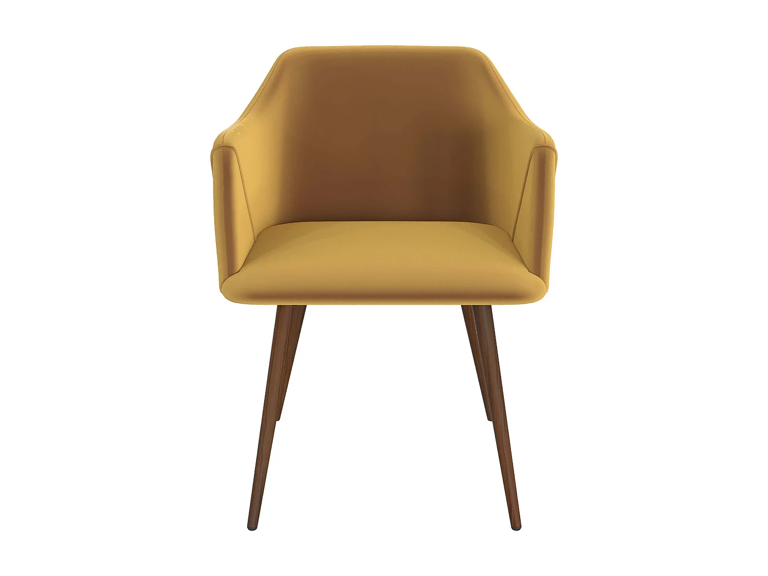 Set de 2 sillas con reposabrazos de terciopelo amarillo mostaza - Daisy