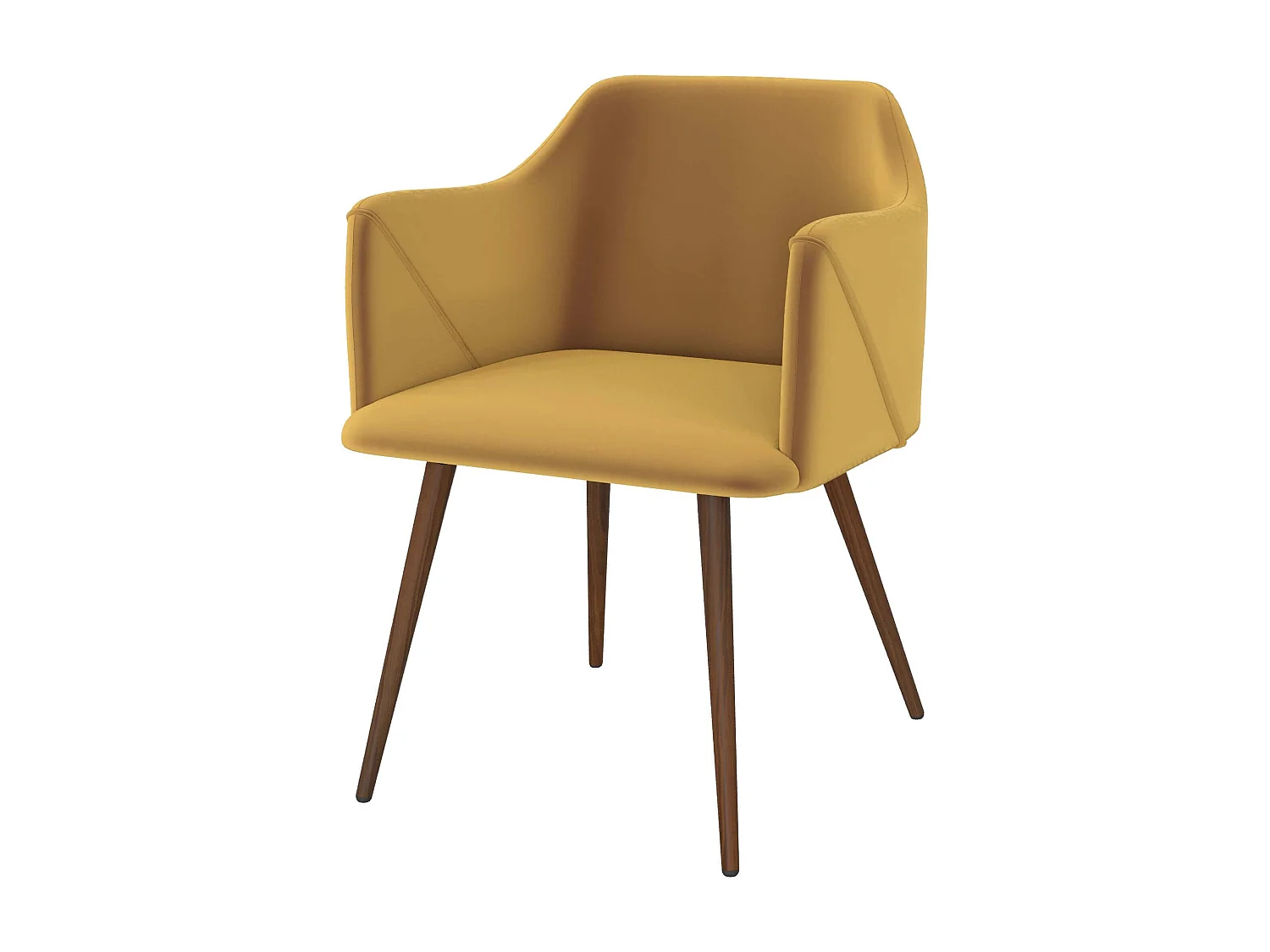 Set de 2 sillas con reposabrazos de terciopelo amarillo mostaza - Daisy