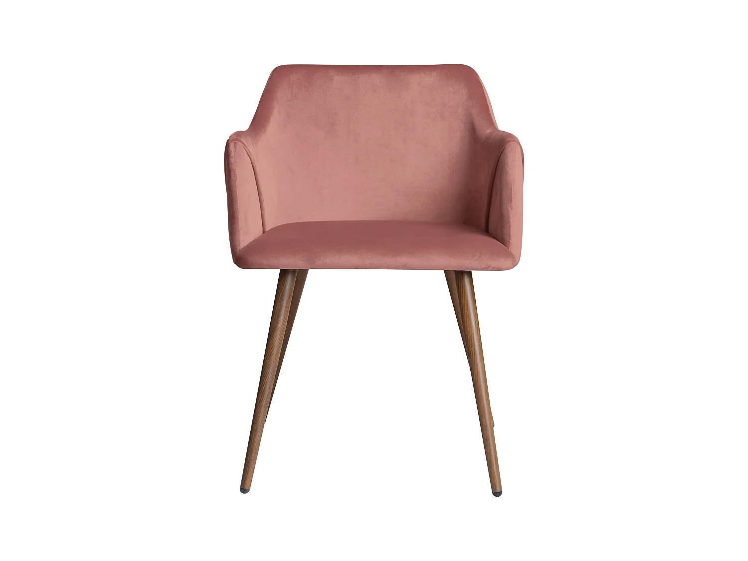 Lot de 2 chaises avec accoudoirs en velours rose - Daisy