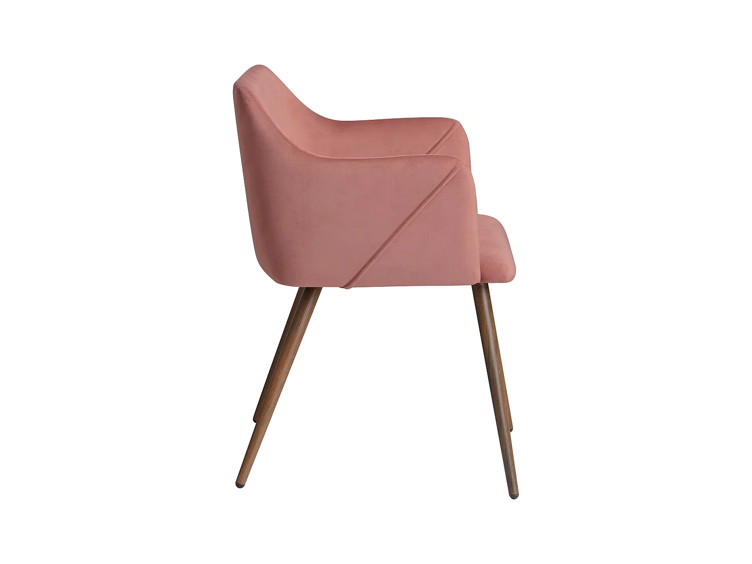 Lot de 2 chaises avec accoudoirs en velours rose - Daisy