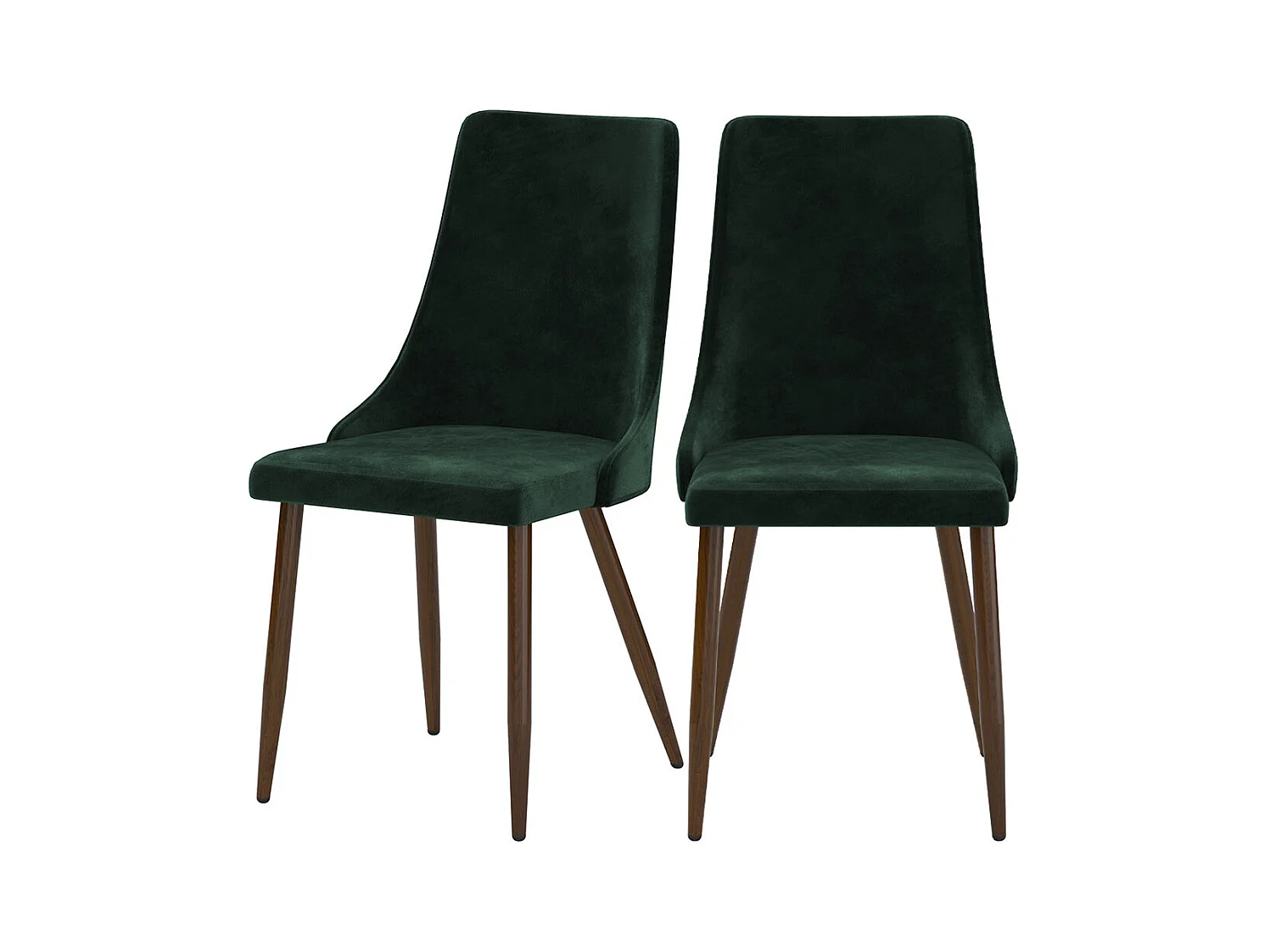 Lot de 2 chaises en velours vert - Vinni