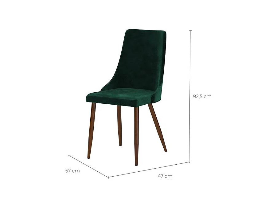 Lot de 2 chaises en velours vert - Vinni