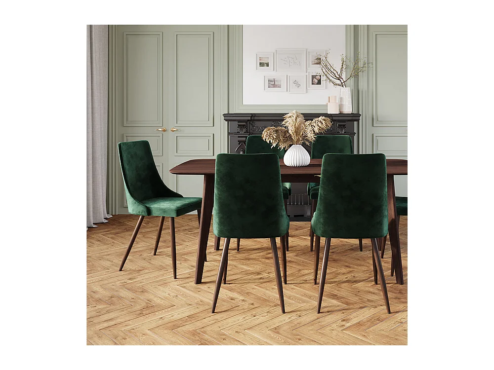 Lot de 2 chaises en velours vert - Vinni