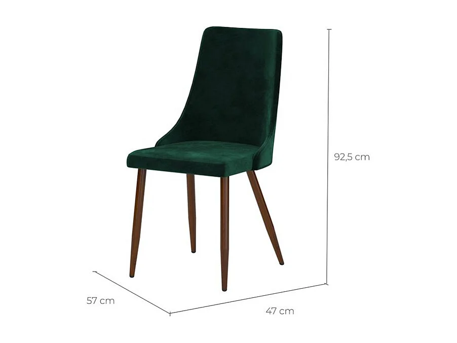 Set di 2 sedie in velluto verde - Vinni