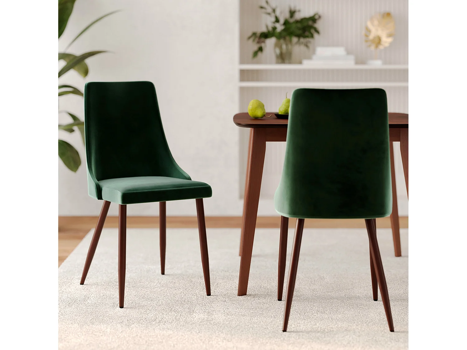 Lot de 2 chaises en velours vert - Vinni