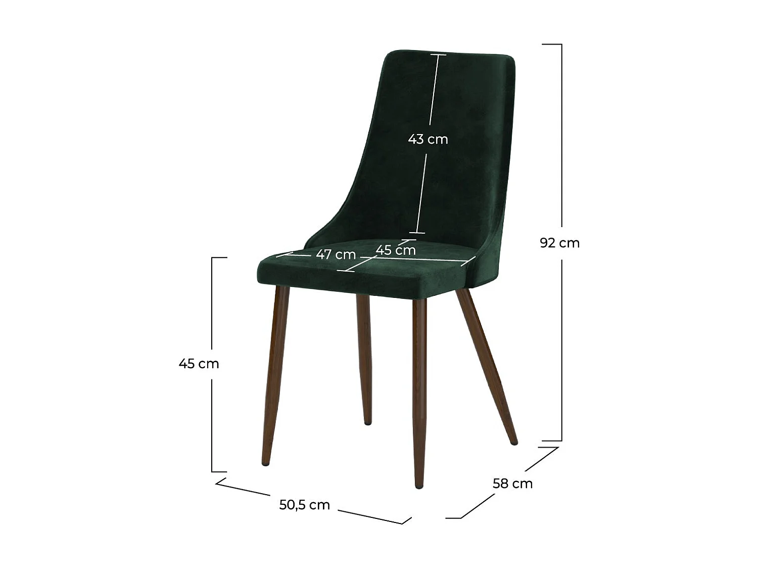 Lot de 2 chaises en velours vert - Vinni