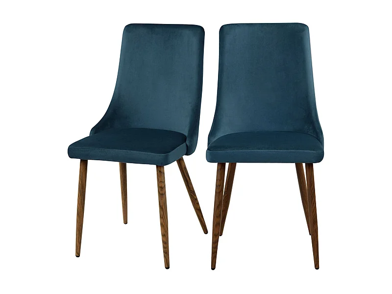 Set di 2 sedie in velluto blu - Vinni
