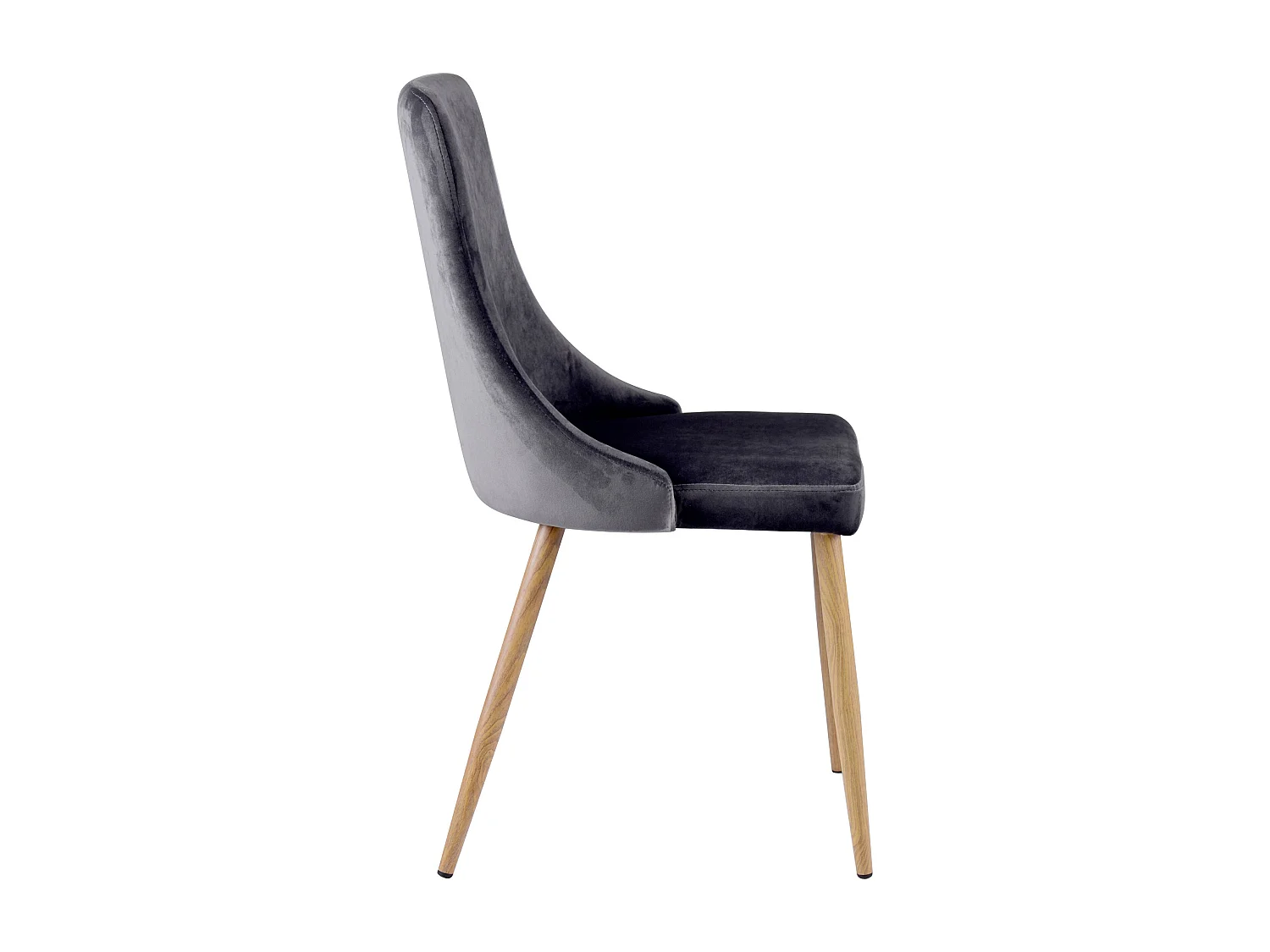 Lot de 2 chaises en velours gris - Vinni