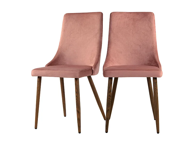 Set de 2 sillas de terciopelo rosa - Vinni