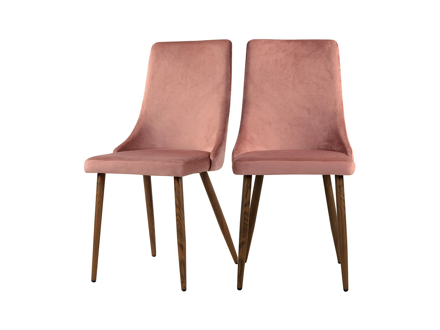 Set de 2 sillas de terciopelo rosa - Vinni