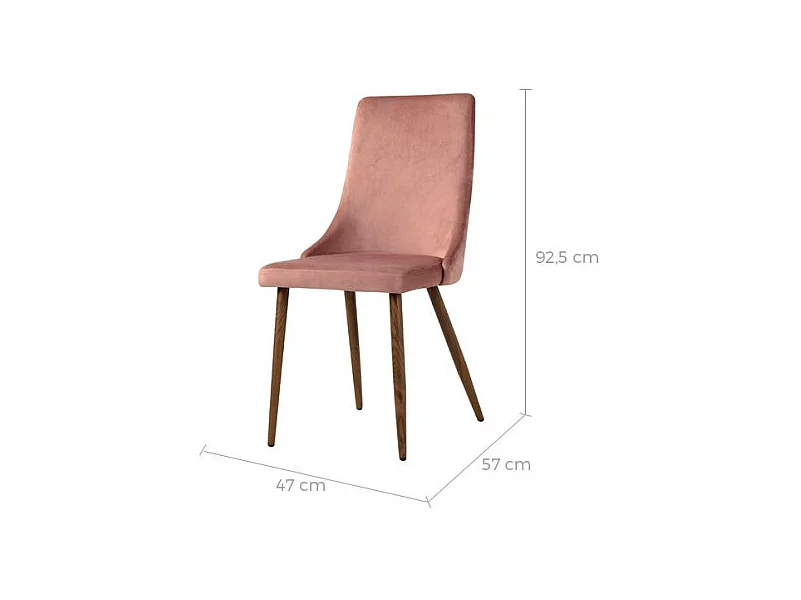 Set de 2 sillas de terciopelo rosa - Vinni