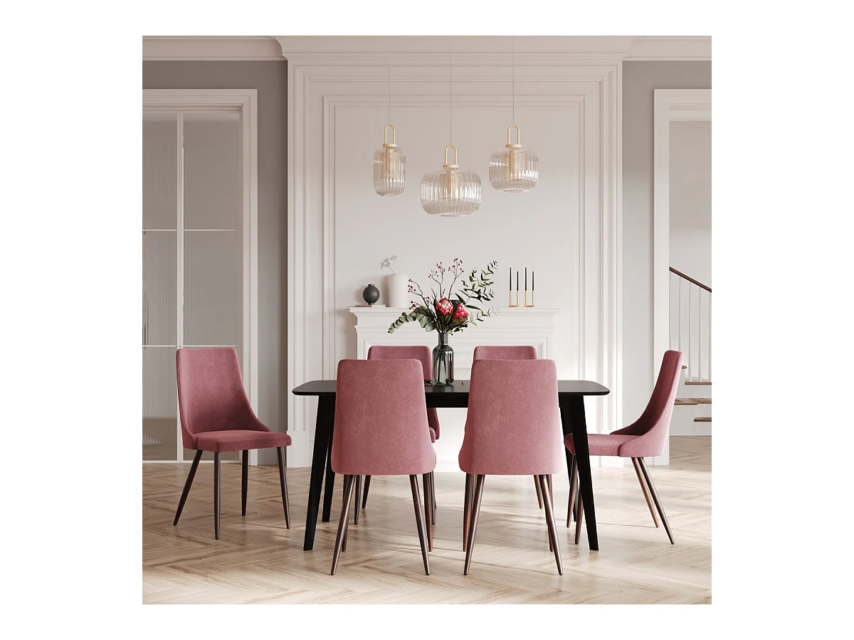 Set de 2 sillas de terciopelo rosa - Vinni