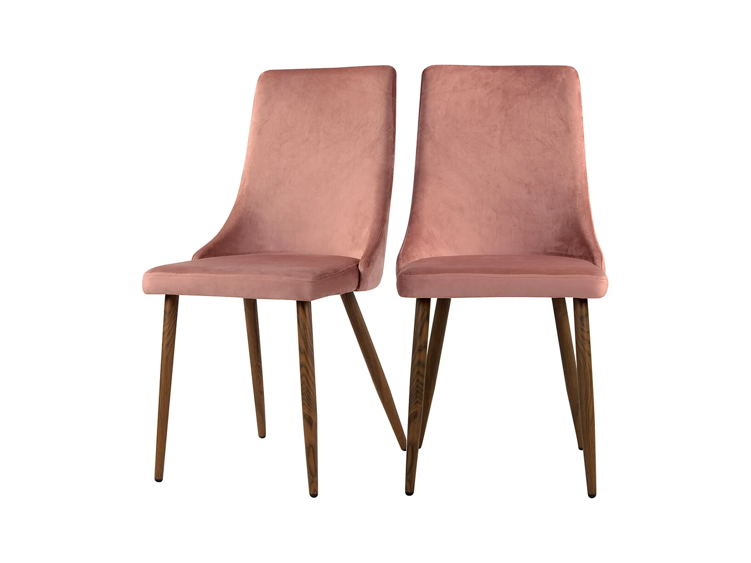 Lot de 2 chaises en velours rose - Vinni