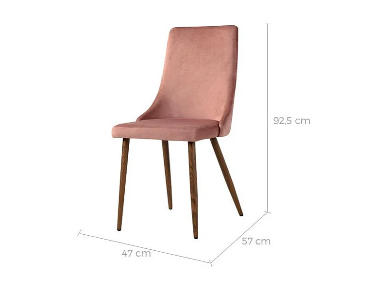 Set de 2 sillas de terciopelo rosa - Vinni