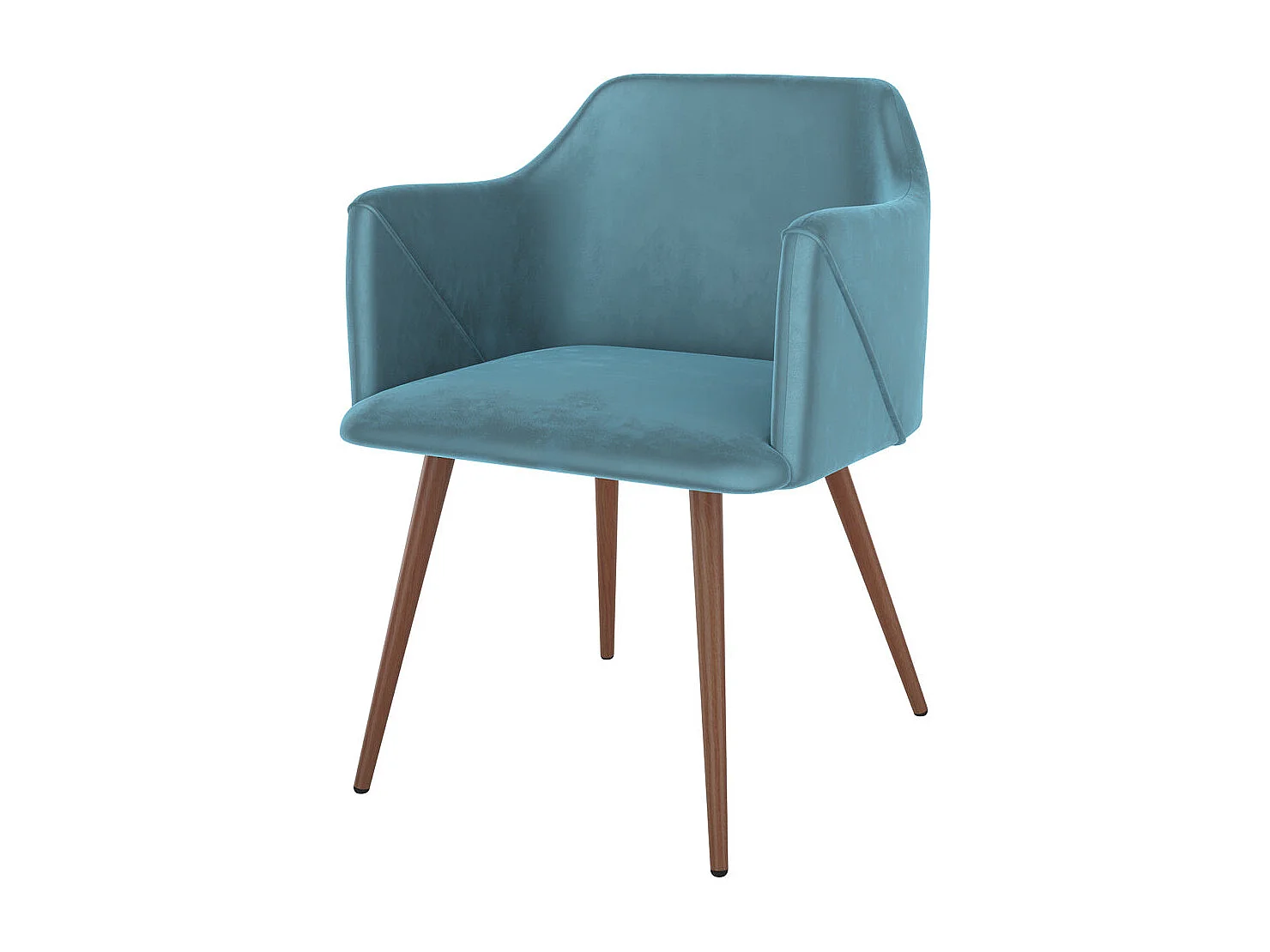 Set de 2 sillas con reposabrazos de terciopelo azul - Daisy