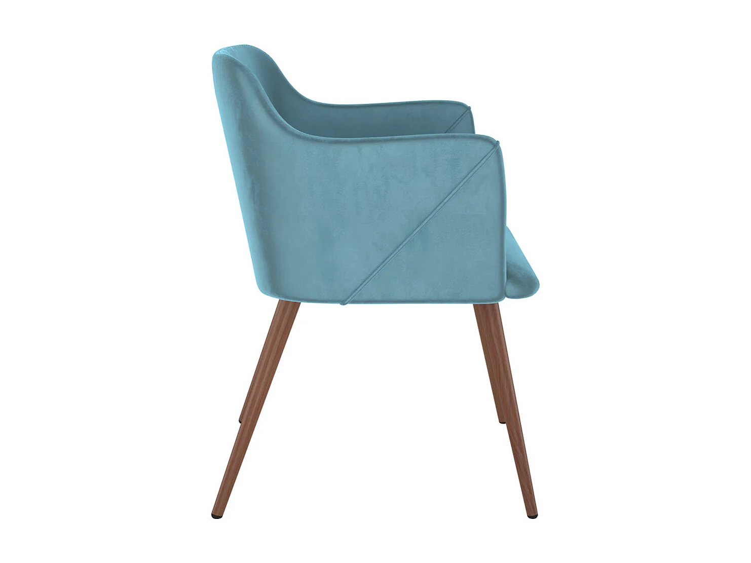 Set de 2 sillas con reposabrazos de terciopelo azul - Daisy