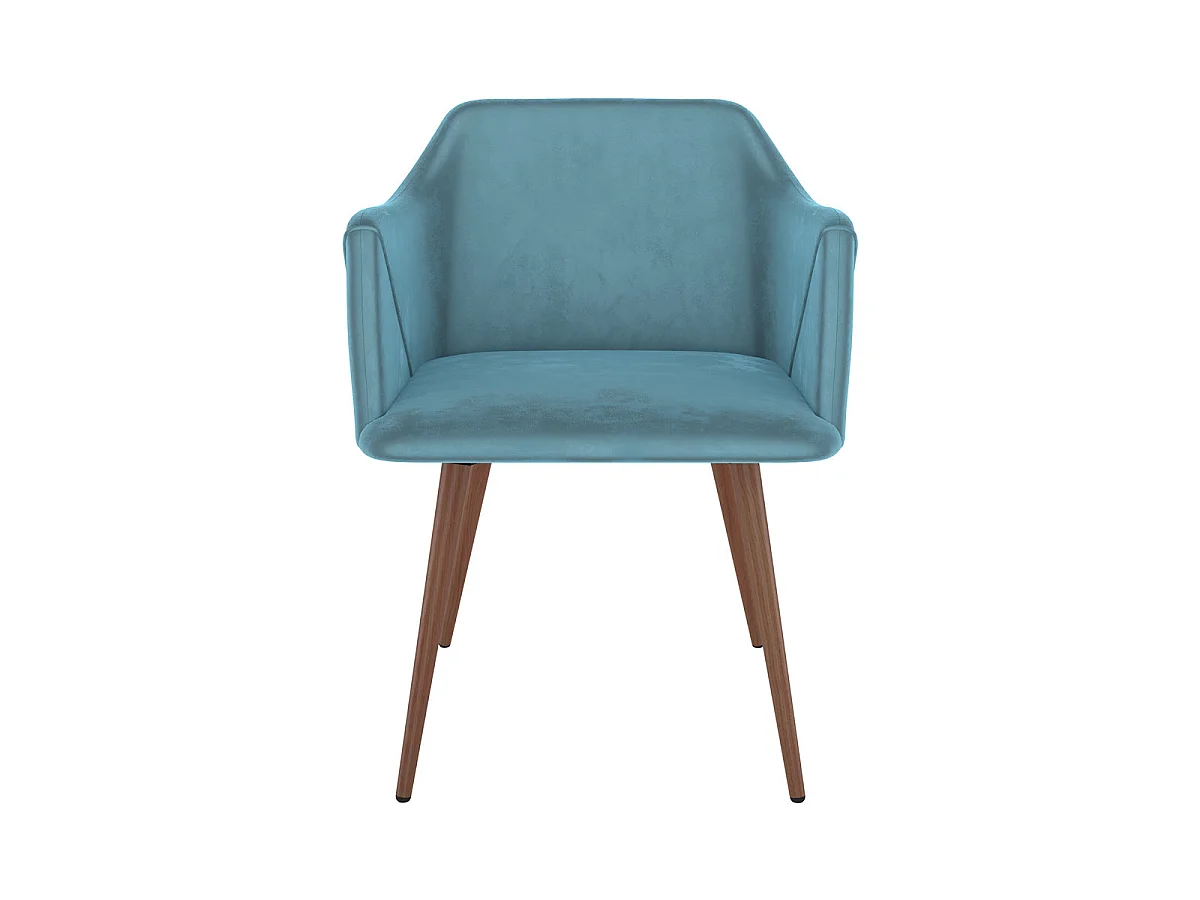 Set di 2 sedie con braccioli in velluto blu - Daisy
