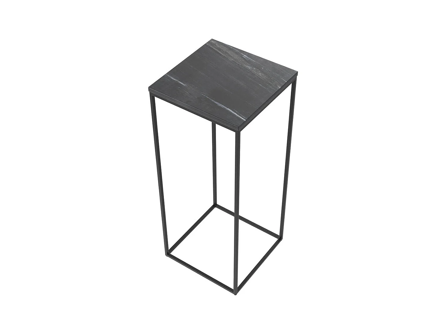 Sella in marmo nero con gambe in metallo - Floki