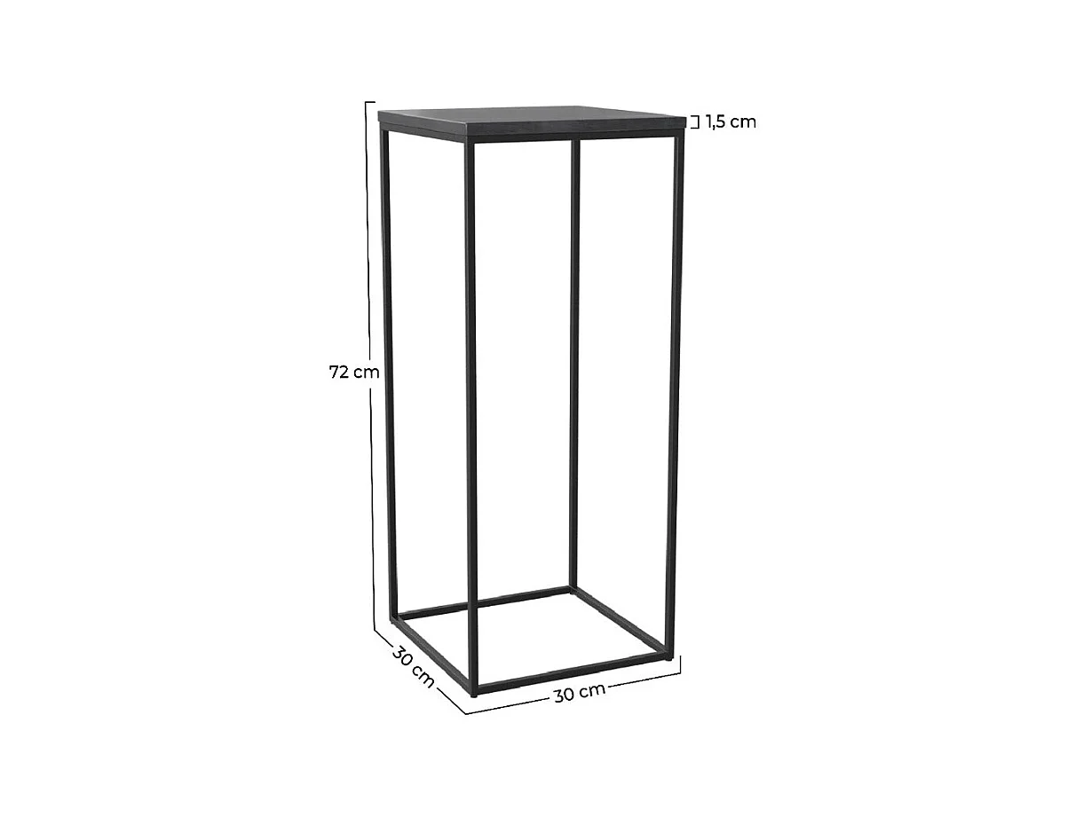 Sella in marmo nero con gambe in metallo - Floki