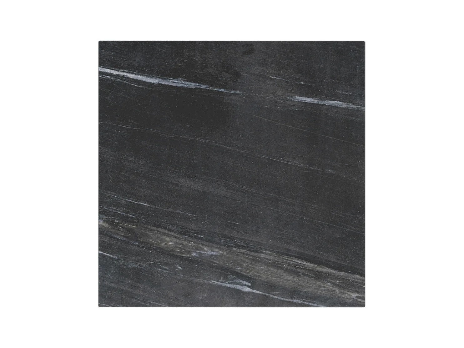 Sella in marmo nero con gambe in metallo - Floki