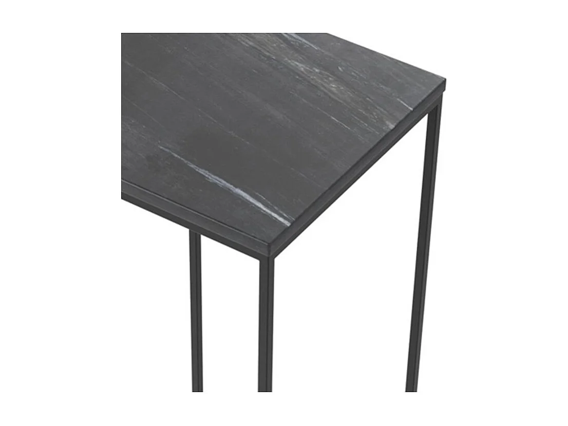 Sella in marmo nero con gambe in metallo - Floki