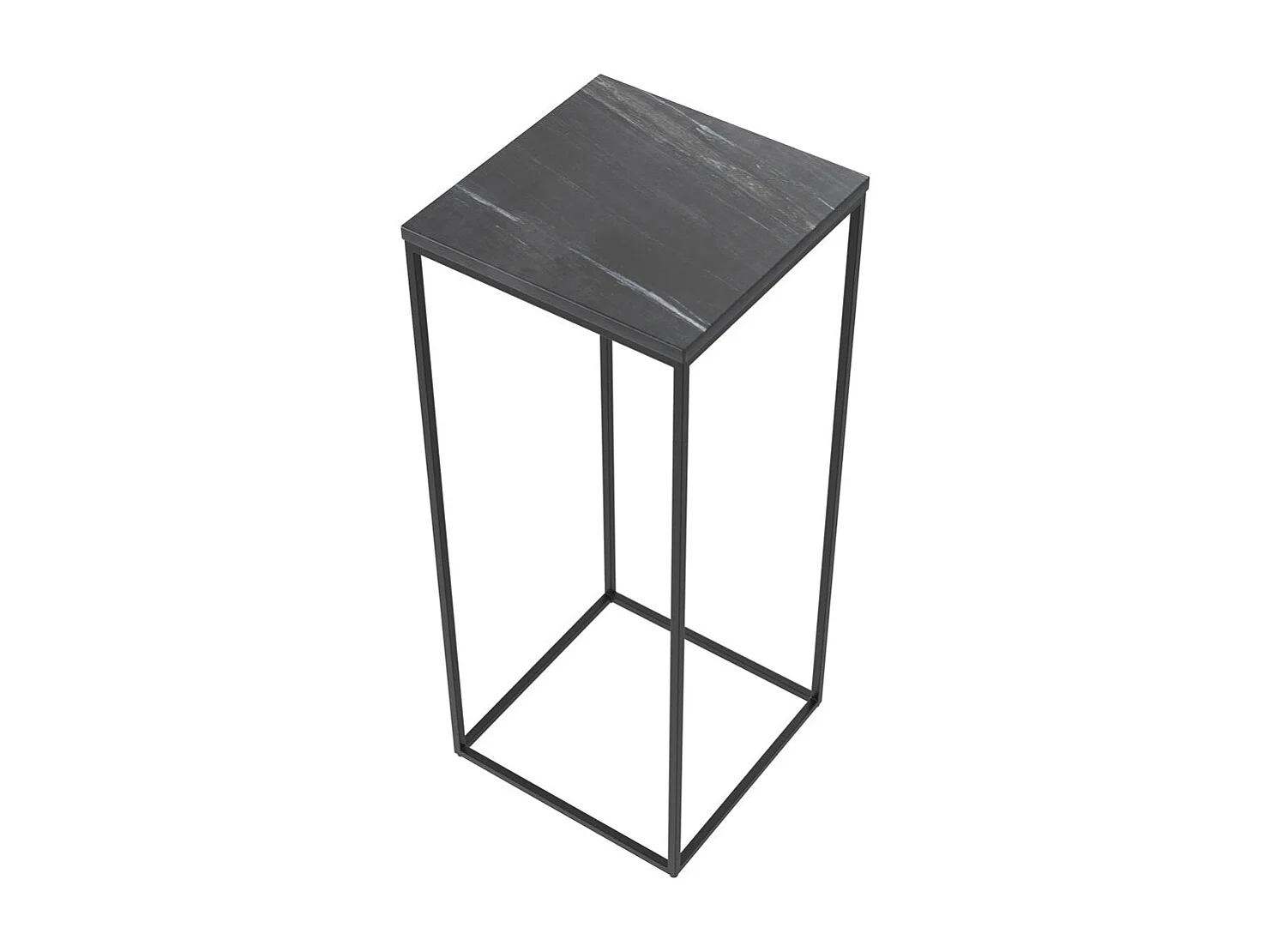 Silla de montar de mármol negro con patas de metal - Floki