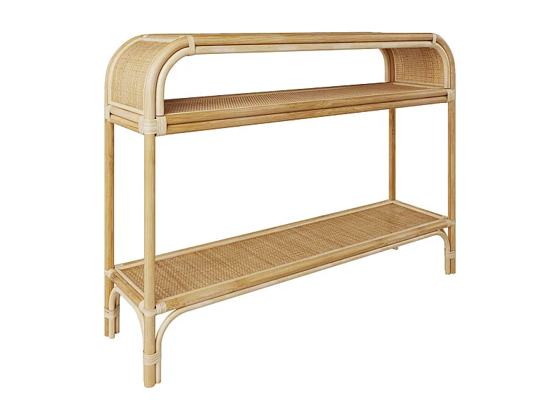 Consola de ratán con 2 estantes - Gaspy
