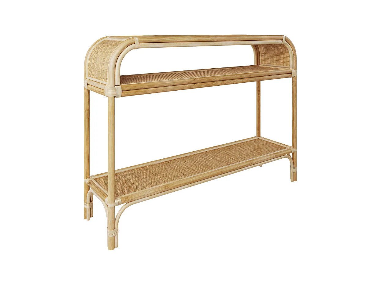 Consolle in rattan con 2 ripiani - Gaspy