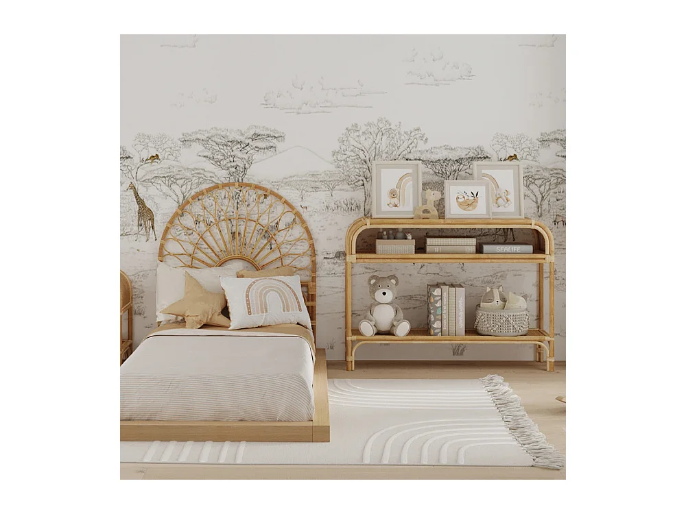 Consolle in rattan con 2 ripiani - Gaspy