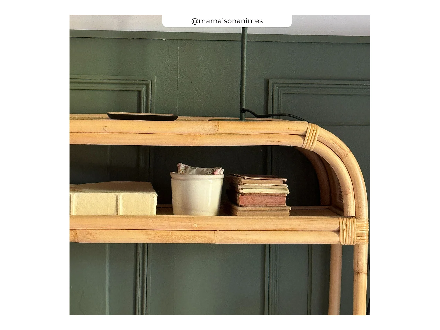 Consolle in rattan con 2 ripiani - Gaspy