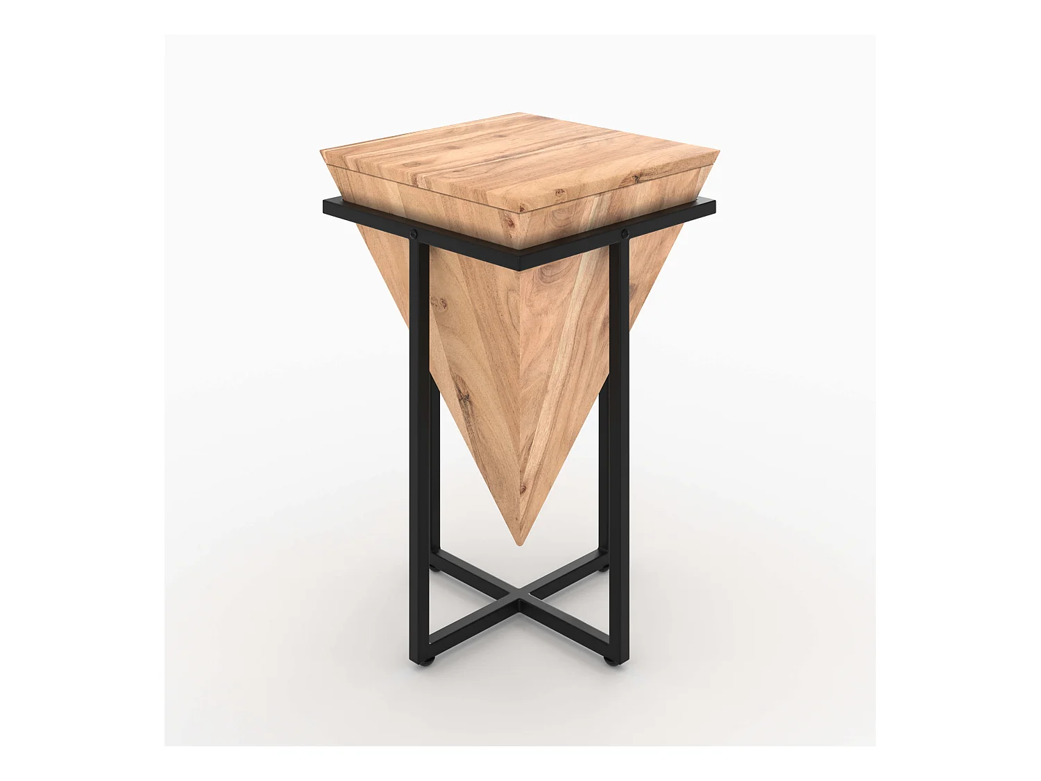 Grande sellette en bois d'acacia et métal - Shanghai