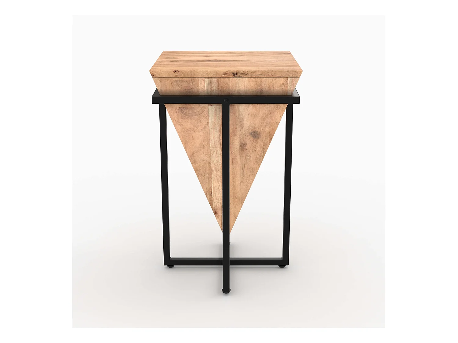 Grande sellette en bois d'acacia et métal - Shanghai