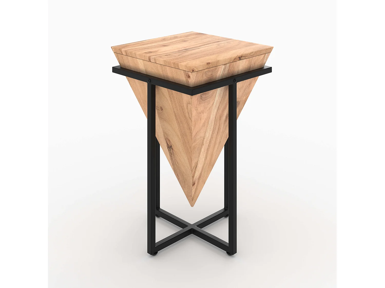 Mesita de madera de acacia y metal - Shanghai