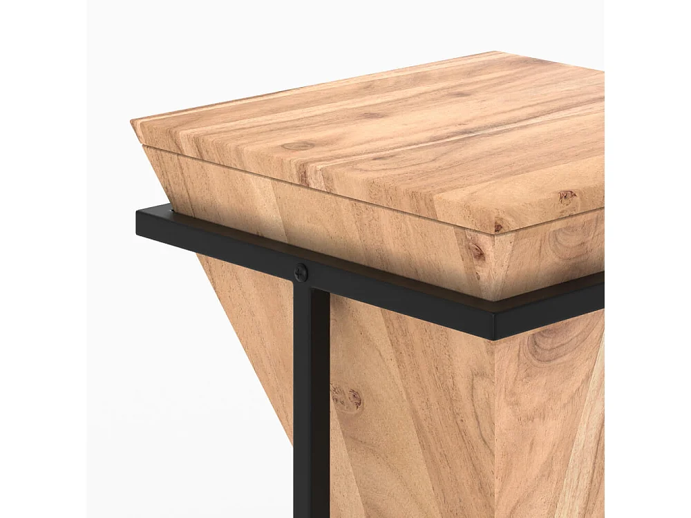 Mesita de madera de acacia y metal - Shanghai