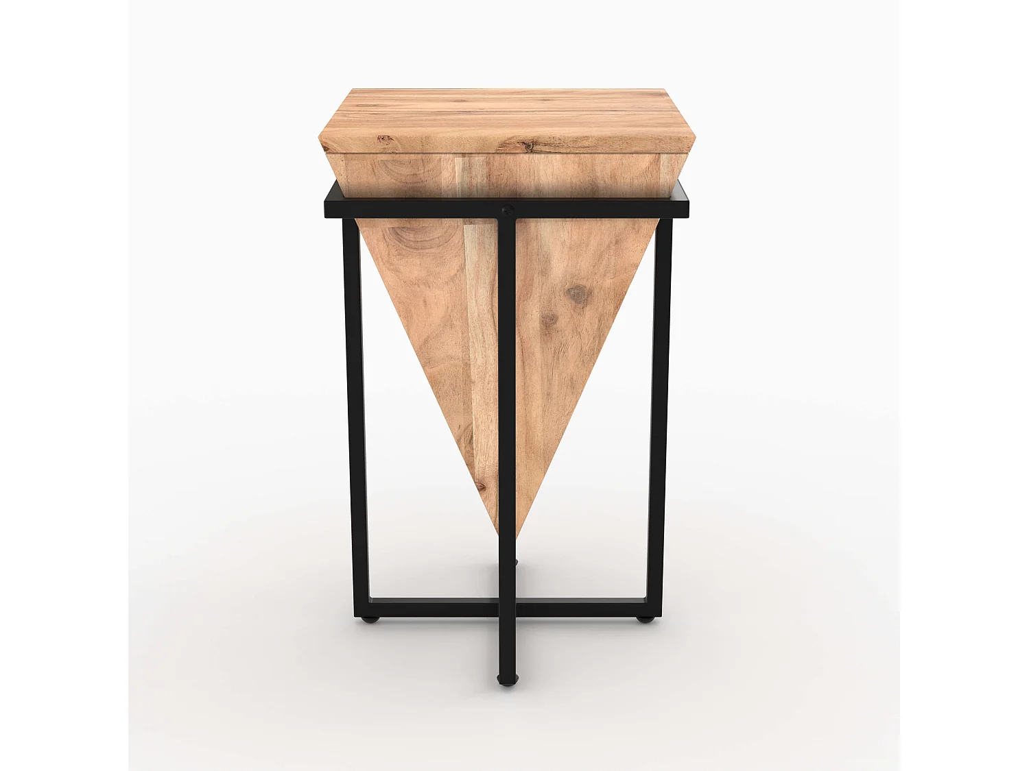 Mesita de madera de acacia y metal - Shanghai