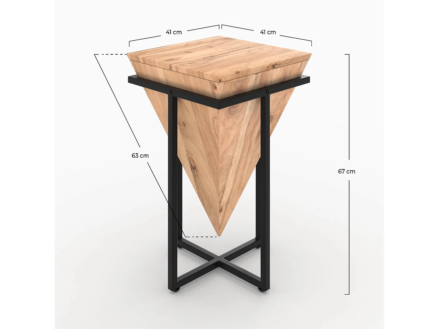 Grande tavolino in legno di acacia e metallo - Shanghai