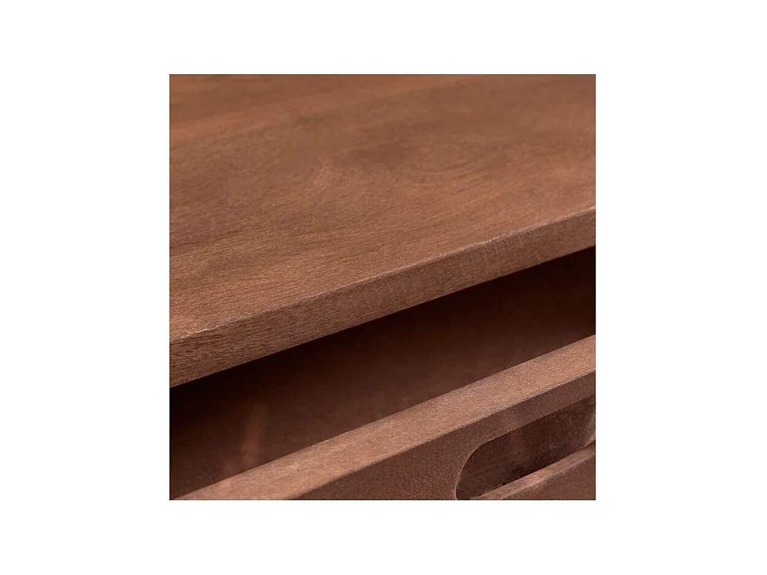 Console en bois massif 2 tiroirs et détails dorés - Colombo