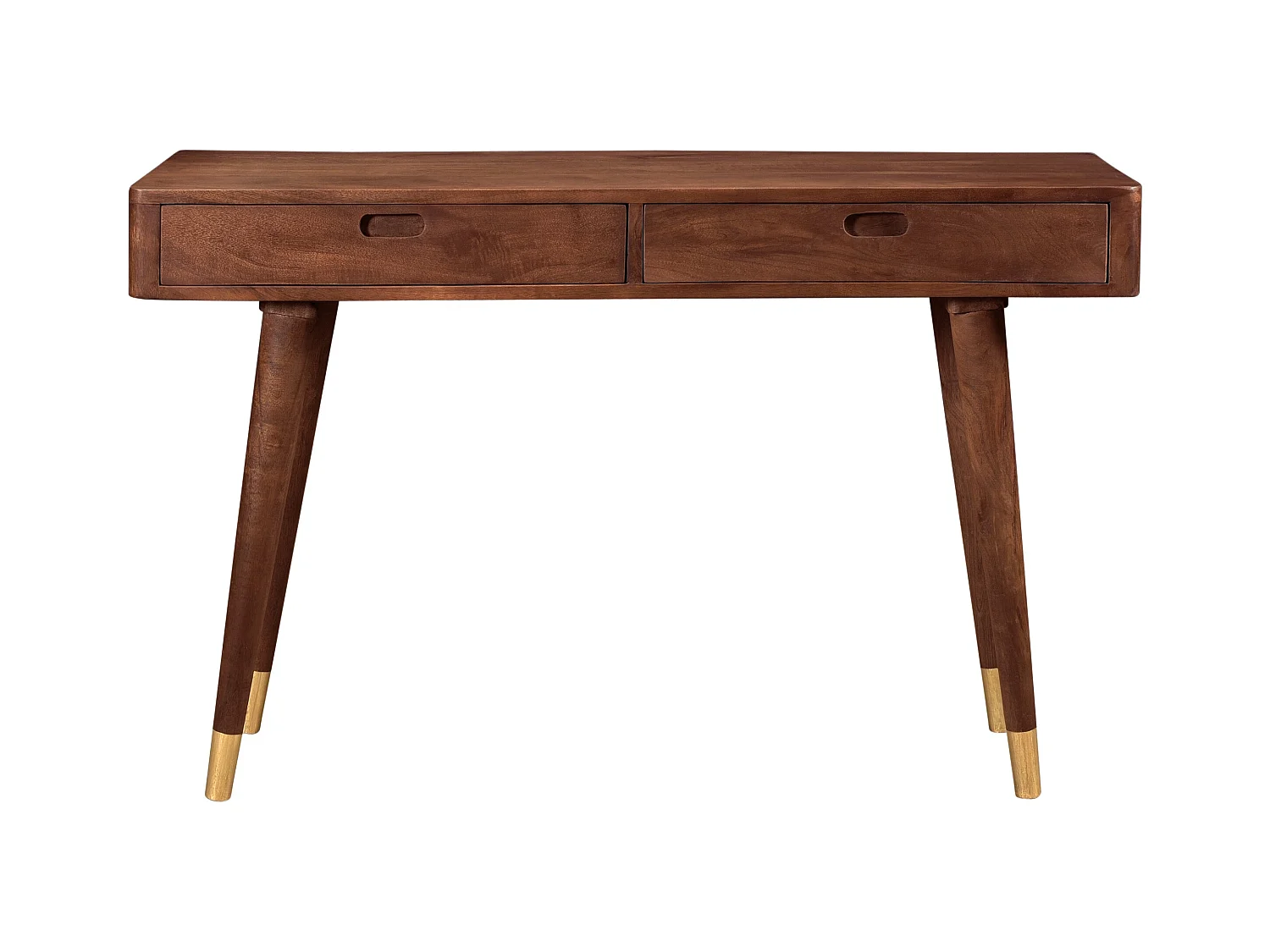 Console en bois massif 2 tiroirs et détails dorés - Colombo