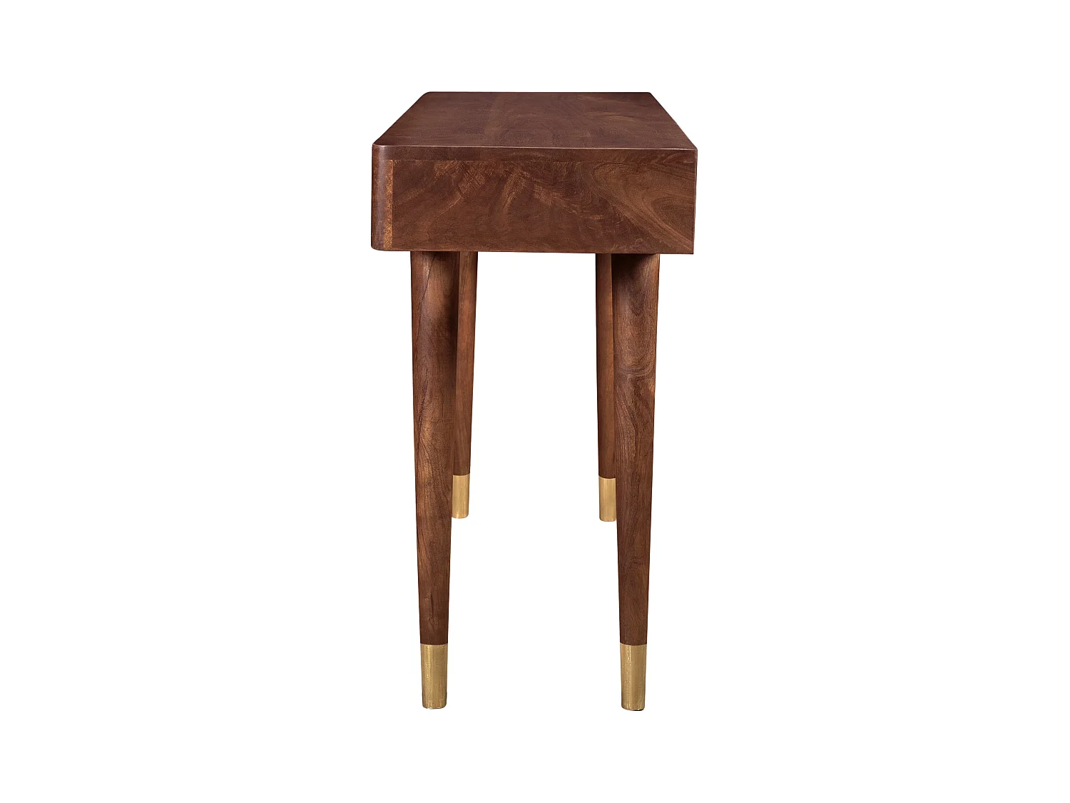 Console en bois massif 2 tiroirs et détails dorés - Colombo