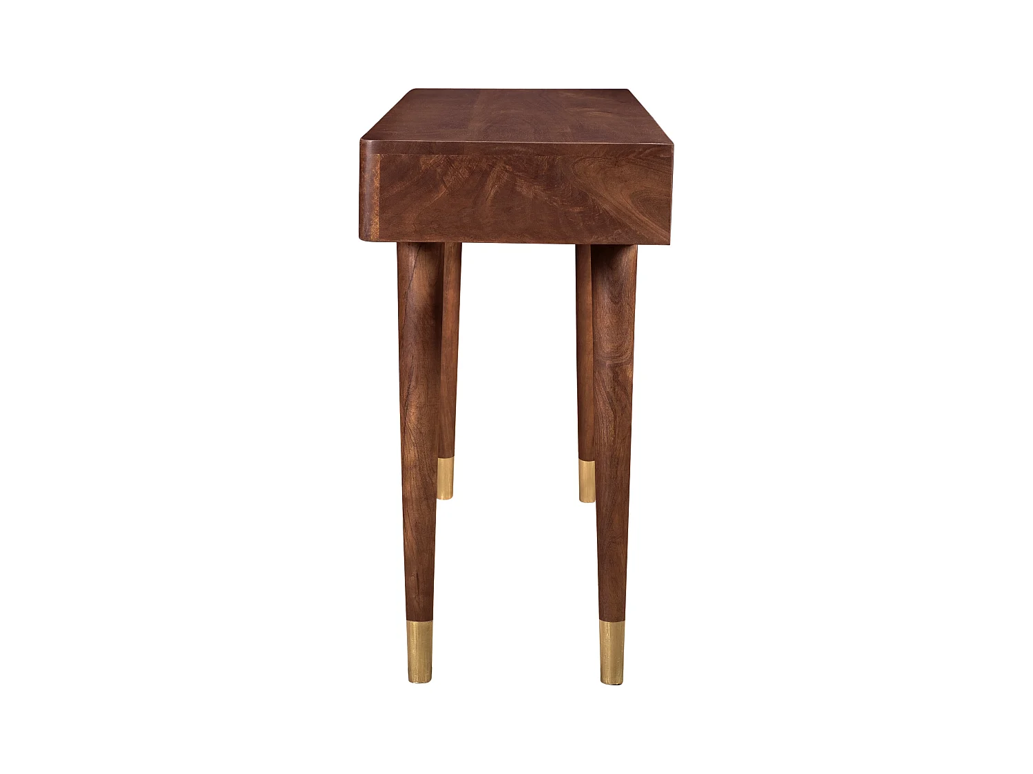 Console en bois massif 2 tiroirs et détails dorés - Colombo