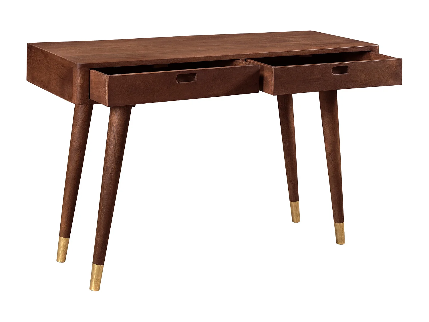 Console in legno massello con 2 cassetti e dettagli dorati - Colombo