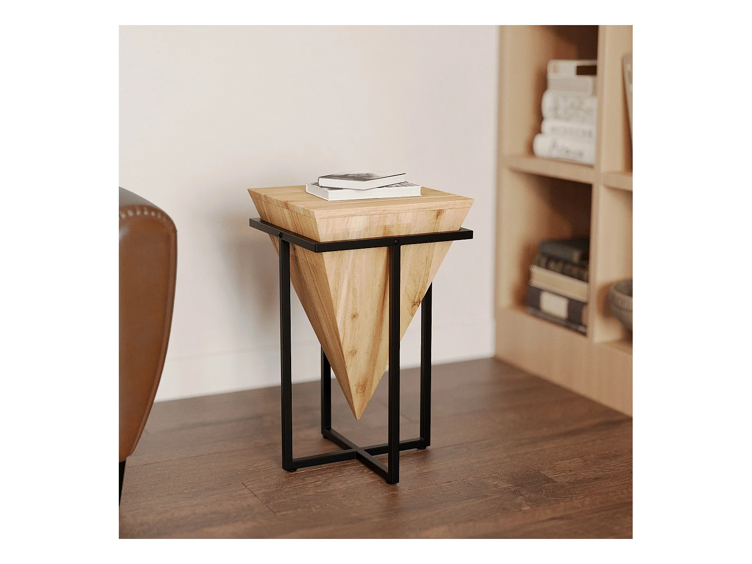 Medio tavolino in legno di acacia e metallo - Shanghai