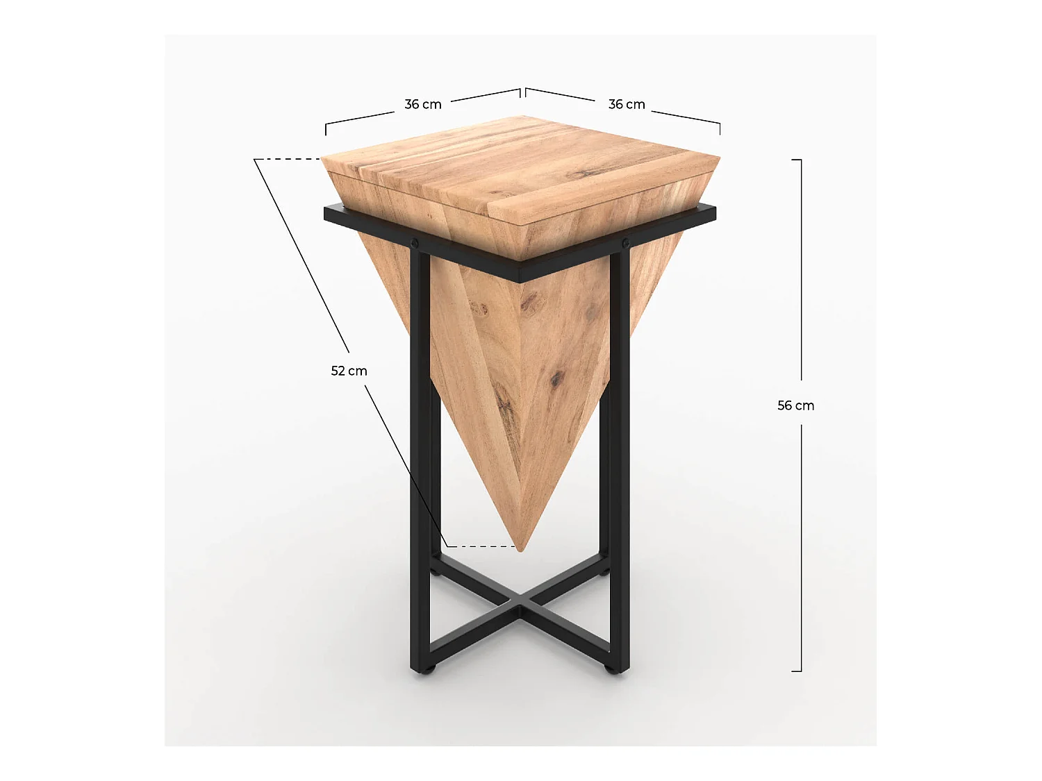 Medio tavolino in legno di acacia e metallo - Shanghai