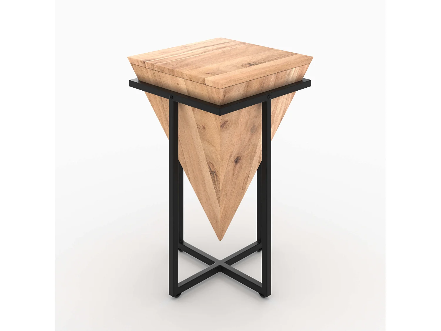 Silla de montar media de madera de acacia y metal - Shanghai