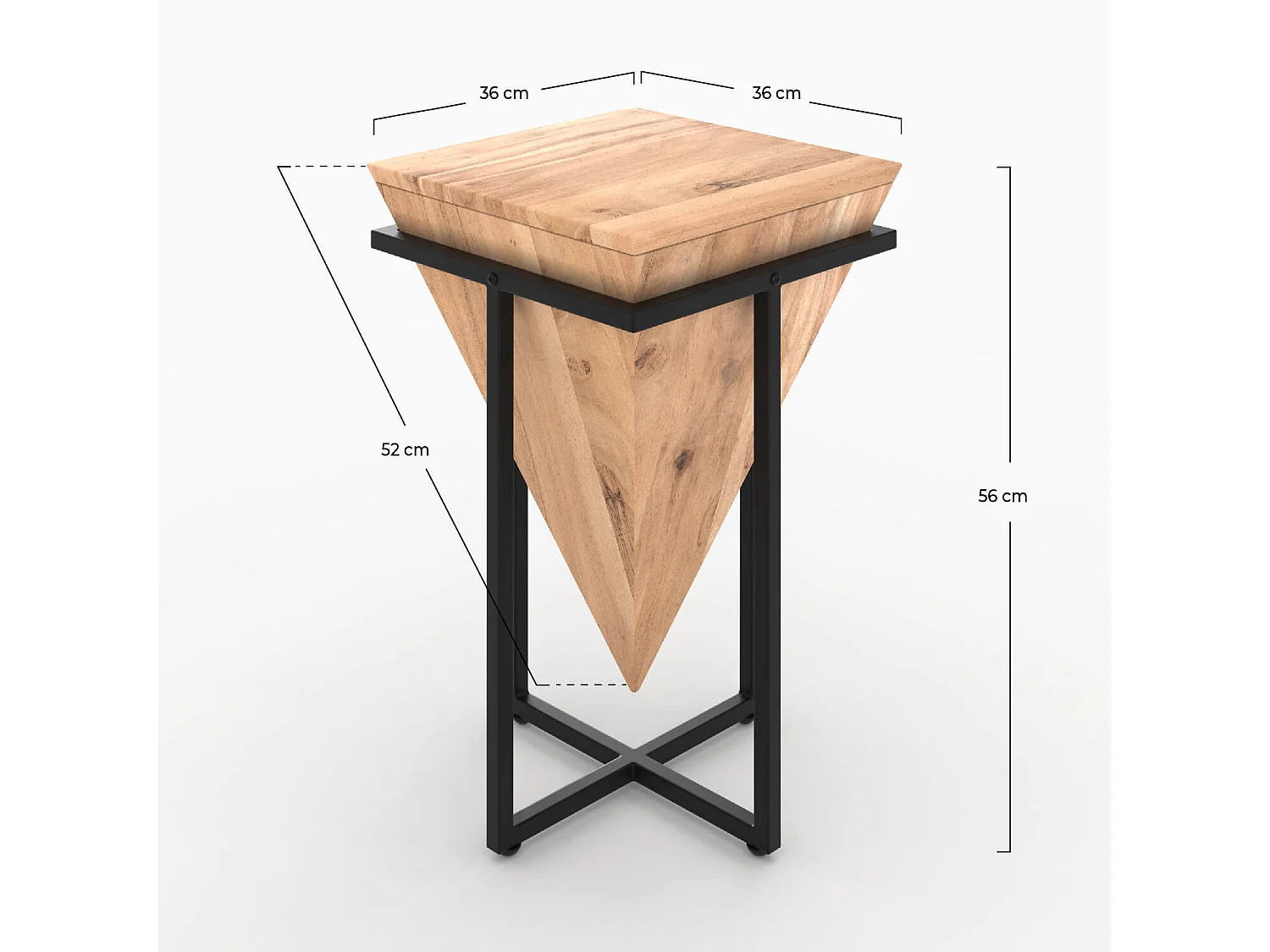 Silla de montar media de madera de acacia y metal - Shanghai