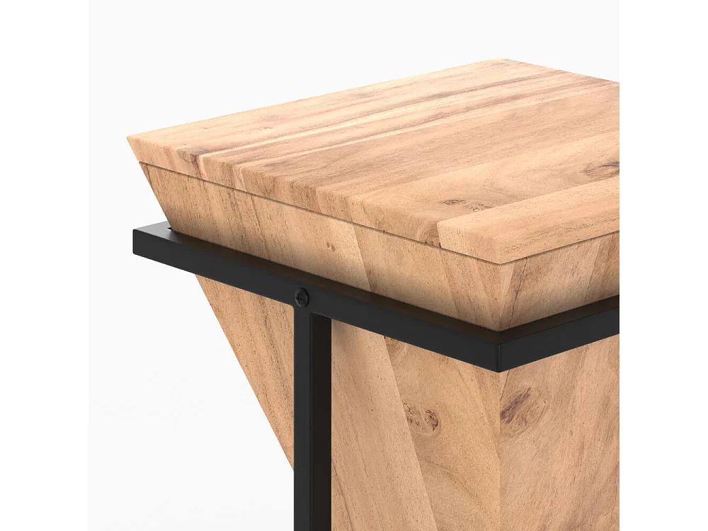 Silla de montar media de madera de acacia y metal - Shanghai